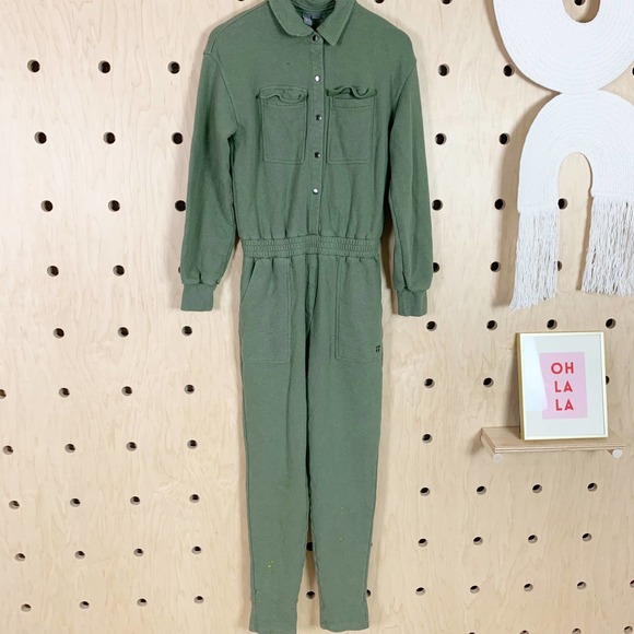 Sweaty Betty Women's Nestle Up Boilersuit Jumpsuit in Moss Green Size 8 Medium - Picture 2 of 8